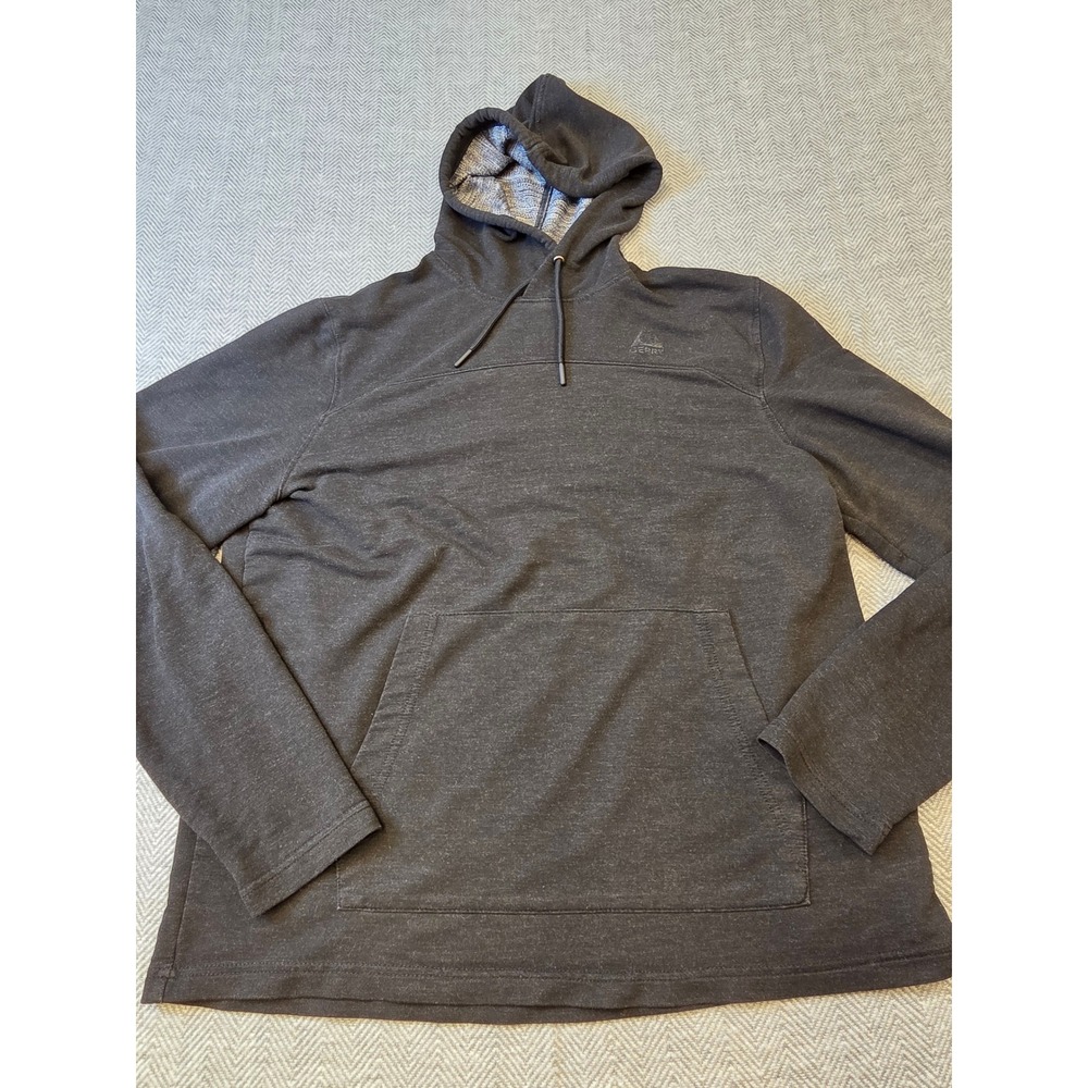 Gerry Active Hoodie Men's Large Charcoal Gray Heather Kangaroo Pockets Pullover